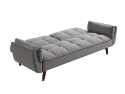 Canapé 3 Places Convertible Clic-clac En Velours Gris GULCAN -Canapé Soldes Boutique canape 19976339