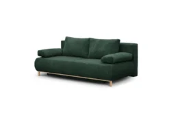 Banquette Convertible 3 Places MIKA - Velours Côtelé Vert Foret - Coffre De Rangement - L 192 X H 84 X P 93 Cm -Canapé Soldes Boutique canape 19985573