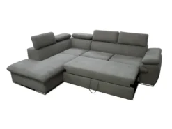 Canapé D'angle Convertible En Tissu Avec Coffre De Rangement FABIEN - Taupe - Angle Gauche -Canapé Soldes Boutique canape 199895