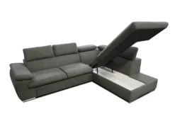 Canapé D'angle Convertible En Tissu Avec Coffre De Rangement FABIEN - Taupe - Angle Droit -Canapé Soldes Boutique canape 199899