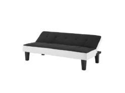 CELIA Banquette Clic-Clac 3 Places Contemporain Capitonné - Tissu Noir Et Blanc - L 168 X P 73 X H 71 Cm -Canapé Soldes Boutique canape 20000419