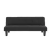 CELIA Banquette Clic-Clac 3 Places Contemporain Capitonné - Tissu Noir - L 168 X P 73 X H 71 Cm