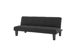 CELIA Banquette Clic-Clac 3 Places Contemporain Capitonné - Tissu Noir - L 168 X P 73 X H 71 Cm -Canapé Soldes Boutique canape 20000427