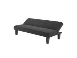 CELIA Banquette Clic-Clac 3 Places Contemporain Capitonné - Tissu Noir - L 168 X P 73 X H 71 Cm -Canapé Soldes Boutique canape 20000429
