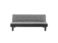 CELIA Banquette Clic-Clac 3 Places Contemporain Capitonné - Tissu Gris Et Noir - L 168 X P 73 X H 71 Cm