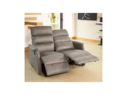 Canapé De Relaxation électrique 2 Places Gris - SOFTY -Canapé Soldes Boutique canape 20002677