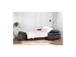 CELINA Canapé D'angle Réversible Convertible 3 Places + Coffre De Rangement - Tissu Gris - L 274 X P 184 Cm -Canapé Soldes Boutique canape 20002905