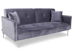 Canapé Convertible Clic-clac 3 Places Carla Velours Gris