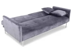 Canapé Convertible Clic-clac 3 Places Carla Velours Gris -Canapé Soldes Boutique canape 20006363