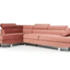 Canapé D'angle Avec Têtières Relevables Alfa Velours Rose