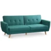 Canapé Convertible Clic-clac Scandinave Refresha Tissu Bleu Vert