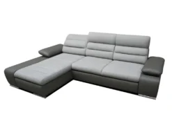 Canapé D'angle Convertible En Tissu Et Simili MIRABEAU - Taupe - Angle Droit -Canapé Soldes Boutique canape 200353 3