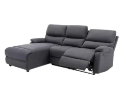 Canapé D'angle Relax En Tissu électrique LUNANO - Anthracite - Angle Gauche -Canapé Soldes Boutique canape 2011885
