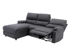 Canapé D'angle Relax En Tissu électrique LUNANO - Anthracite - Angle Gauche -Canapé Soldes Boutique canape 2011889