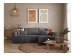 CLARISSE - Canapé D'angle Convertible Réversible Avec Coffre En Velours Côtelé - Gris Anthracite 13 CLARISSE - Canapé D'angle Convertible Réversible Avec Coffre En Velours Côtelé - Gris Anthracite -Canapé Soldes Boutique canape 20127797