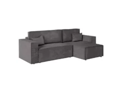 CLARISSE - Canapé D'angle Convertible Réversible Avec Coffre En Velours Côtelé - Gris Anthracite 16 CLARISSE - Canapé D'angle Convertible Réversible Avec Coffre En Velours Côtelé - Gris Anthracite -Canapé Soldes Boutique canape 20127803