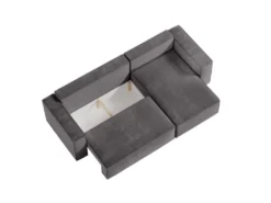 CLARISSE - Canapé D'angle Convertible Réversible Avec Coffre En Velours Côtelé - Gris Anthracite 18 CLARISSE - Canapé D'angle Convertible Réversible Avec Coffre En Velours Côtelé - Gris Anthracite -Canapé Soldes Boutique canape 20127807