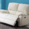 Canapé 2 Places Relax électrique En Cuir MARCIS - Ivoire