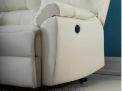 Canapé 2 Places Relax électrique En Cuir MARCIS - Ivoire -Canapé Soldes Boutique canape 202609