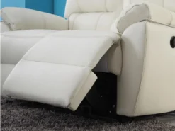 Canapé 2 Places Relax électrique En Cuir MARCIS - Ivoire -Canapé Soldes Boutique canape 202611