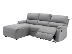 Canapé D'angle Relax électrique En Tissu LUNANO - Gris Clair - Angle Gauche -Canapé Soldes Boutique canape 2045973