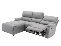 Canapé D'angle Relax électrique En Tissu LUNANO - Gris Clair - Angle Gauche -Canapé Soldes Boutique canape 2045979