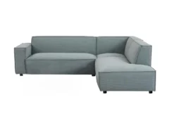 Canapé D'angle Droit En Velours Côtelé Bleu Clair BORORE De Pascal Morabito -Canapé Soldes Boutique canape 20476805