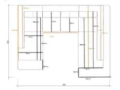 Canapé Panoramique 7 Places En Simili SCOSY - Bicolore Gris Et Blanc -Canapé Soldes Boutique canape 208421