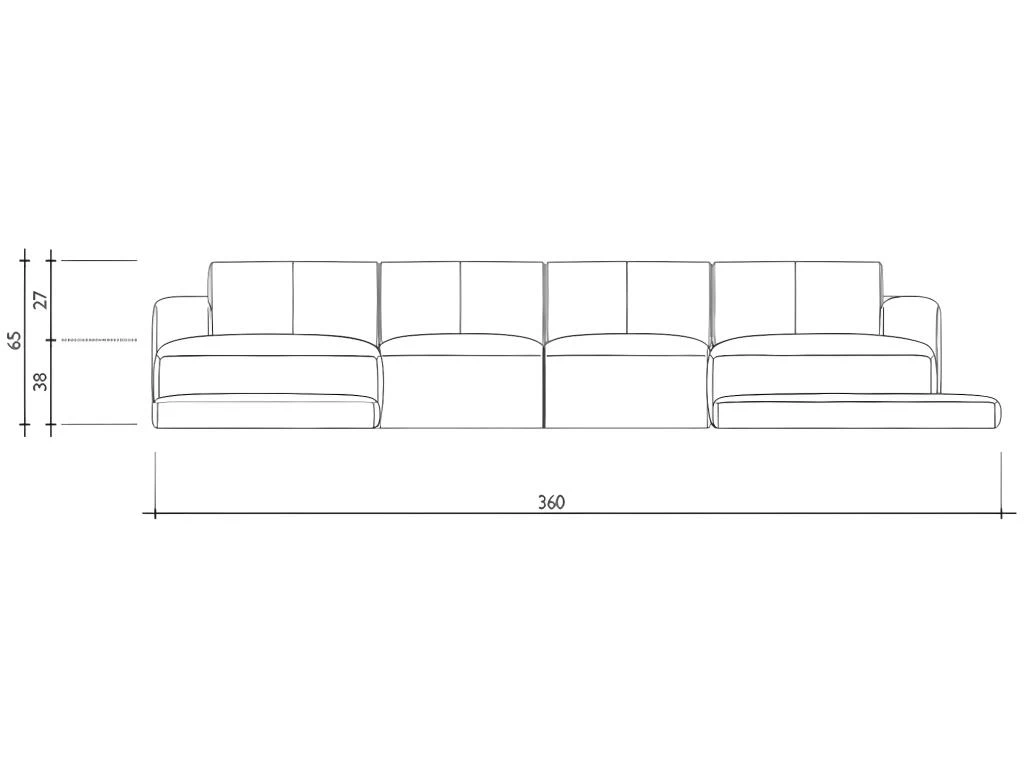 Canapé Panoramique 7 Places En Simili SCOSY - Bicolore Noir Et Blanc 3 Canapé Panoramique 7 Places En Simili SCOSY - Bicolore Noir Et Blanc – Image 3