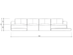 Canapé Panoramique 7 Places En Simili SCOSY - Bicolore Gris Et Blanc -Canapé Soldes Boutique canape 208423