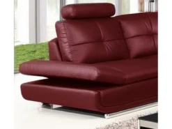 Canapé D'angle En Cuir Buffle De Luxe 6/7 Places BELLALIGNA, Couleur Bordeaux, Angle Gauche -Canapé Soldes Boutique canape 20888161