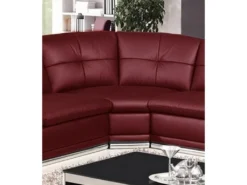 Canapé D'angle En Cuir Buffle De Luxe 6/7 Places BELLALIGNA, Couleur Bordeaux, Angle Gauche -Canapé Soldes Boutique canape 20888163