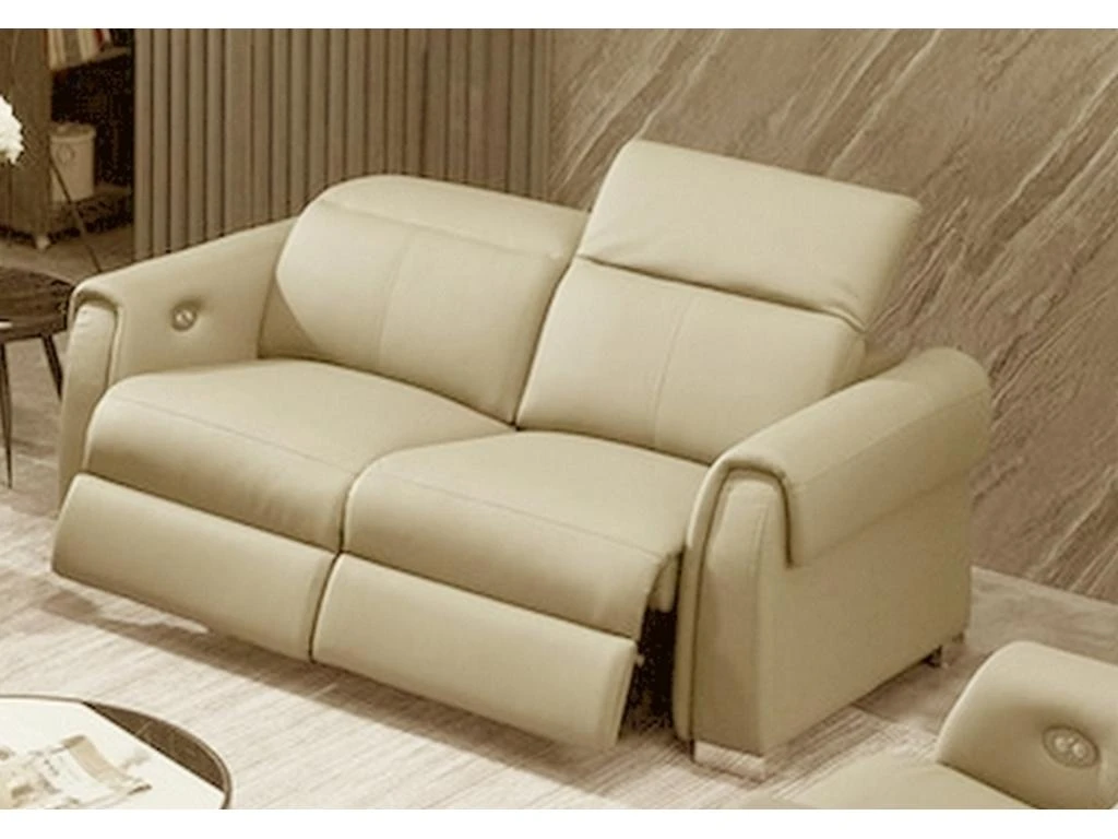 Canapé 3 Places Avec 2 Relax électriques En Cuir Italien Buffle TOPRELAX, Beige 1 Canapé 3 Places Avec 2 Relax électriques En Cuir Italien Buffle TOPRELAX, Beige