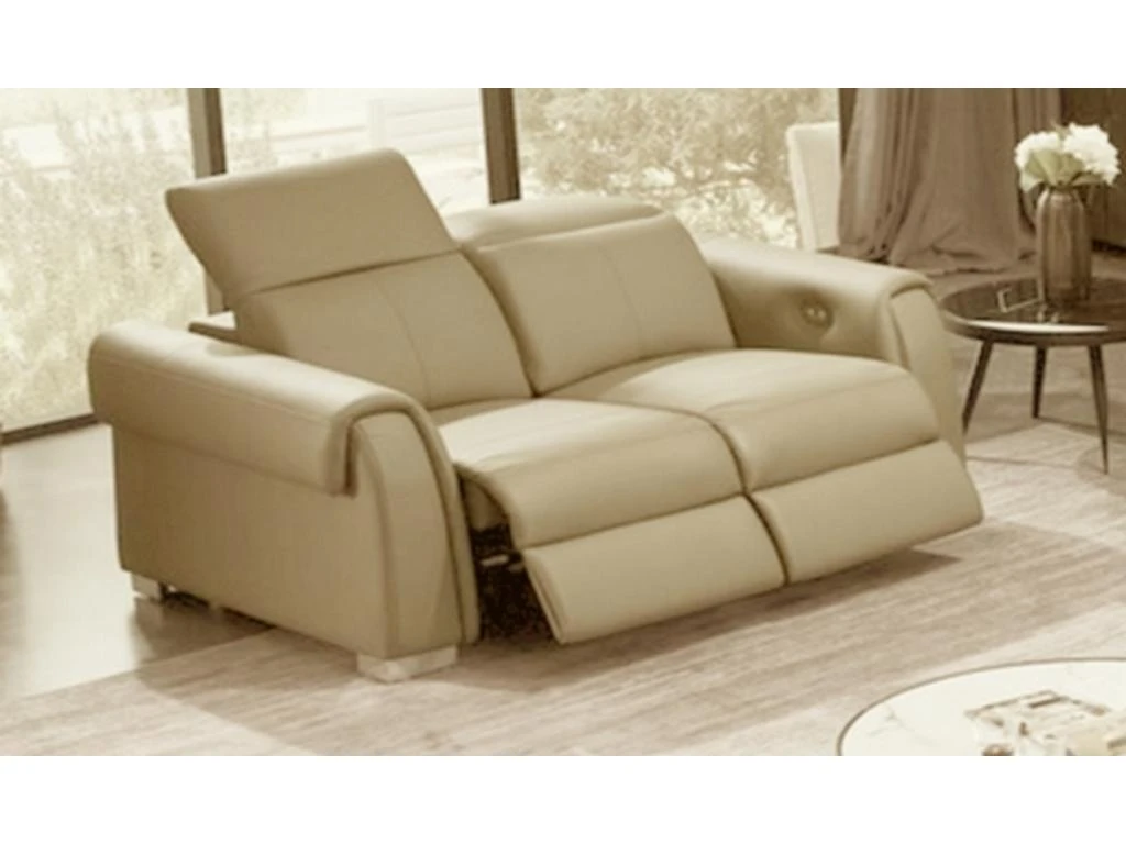 Canapé 3 Places Avec 2 Relax électriques En Cuir Italien Buffle TOPRELAX, Beige 2 Canapé 3 Places Avec 2 Relax électriques En Cuir Italien Buffle TOPRELAX, Beige – Image 2
