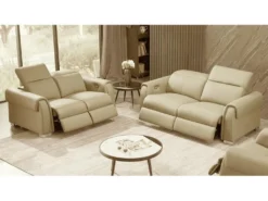 Canapé 3 Places Avec 2 Relax électriques En Cuir Italien Buffle TOPRELAX, Beige 5 Canapé 3 Places Avec 2 Relax électriques En Cuir Italien Buffle TOPRELAX, Beige -Canapé Soldes Boutique canape 20888169