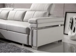 Canapé D'angle Convertible En Cuir Buffle Luxe 5 Places, ALLURE, Blanc, Angle Gauche 17 Canapé D'angle Convertible En Cuir Buffle Luxe 5 Places, ALLURE, Blanc, Angle Gauche -Canapé Soldes Boutique canape 20888263