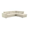 Canapé D'angle Convertible Réversible 3-4 Places DAYTONA - Tissu Beige - Coffre De Rangement - L 260 X P 218 X H 77 Cm