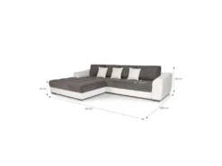 Canapé D'angle Convertible Gauche 4 Places - Tissu Beige - L 314 X P 203 X H 67 Cm - FLEX -Canapé Soldes Boutique canape 20907757