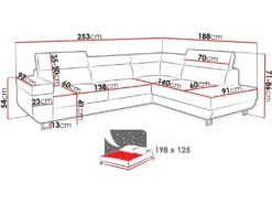 Canapé D'angle "Fonti" En Velours Côtelé - 5 Places - Gris -Canapé Soldes Boutique canape 20936271