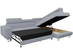 Canapé D'angle "Fonti" En Velours Côtelé - 5 Places - Gris -Canapé Soldes Boutique canape 20936273