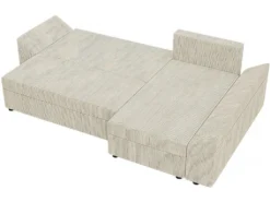 Canapé D'angle Convertible Avec Coffre "Vaugirard" En Velours Côtelé - 3 Places - Beige -Canapé Soldes Boutique canape 20940677