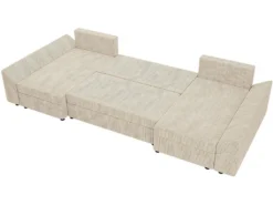 Canapé Panoramique "Vaugirard" En Velours Côtelé - 5 Places - Beige -Canapé Soldes Boutique canape 20940687