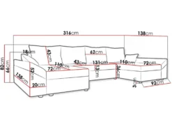 Canapé Panoramique "Vaugirard" En Velours Côtelé - 5 Places - Beige -Canapé Soldes Boutique canape 20940691
