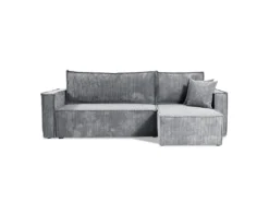 Canapé D'angle Réversible Convertible 3 Places Ezekiel Velours Côtelé Gris Clair 7 Canapé D'angle Réversible Convertible 3 Places Ezekiel Velours Côtelé Gris Clair -Canapé Soldes Boutique canape 20941643