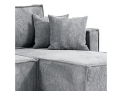 Canapé D'angle Réversible Convertible 3 Places Ezekiel Velours Côtelé Gris Clair 9 Canapé D'angle Réversible Convertible 3 Places Ezekiel Velours Côtelé Gris Clair -Canapé Soldes Boutique canape 20941647