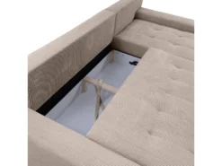 Canapé D'angle Convertible Droit 4 Places Coffre Jonas Velours Côtelé Taupe -Canapé Soldes Boutique canape 20941665