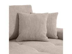 Canapé D'angle Convertible Droit 4 Places Coffre Jonas Velours Côtelé Taupe -Canapé Soldes Boutique canape 20941667