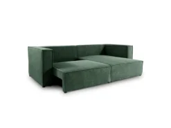 Canapé D'angle Réversible Convertible 3 Places Jimmy Velours Côtelé Vert Sapin -Canapé Soldes Boutique canape 20941731