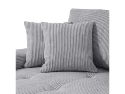 Canapé D'angle Convertible Gauche 4 Places Coffre Jonas Velours Côtelé Gris Clair -Canapé Soldes Boutique canape 20941743