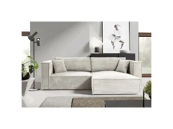 Canapé D'angle Réversible Convertible 3 Places Jimmy Velours Côtelé Blanc Cassé 7 Canapé D'angle Réversible Convertible 3 Places Jimmy Velours Côtelé Blanc Cassé -Canapé Soldes Boutique canape 20941777